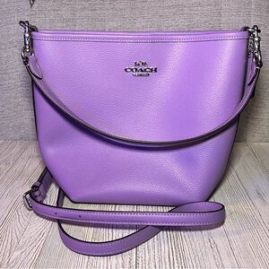 Coach Purple Leather Shoulder Bag